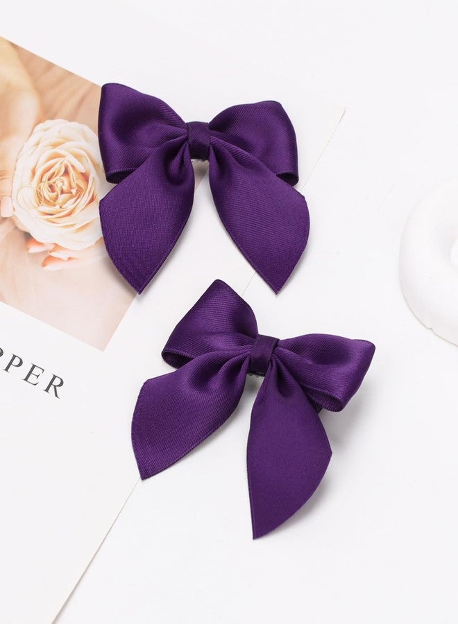 Zolyco 3.5 Inch Cheer Bow Clips for Women Girls Thick Ribbon Boutique Alligator Clips with Tails Hair Accessories for Older Kids Children Young Girls 2 Pcs (Deep Purple) - Image 5